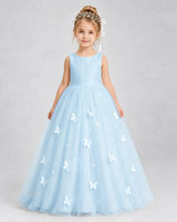 Baby Blue Tulle A-line Pageant Dress Front View