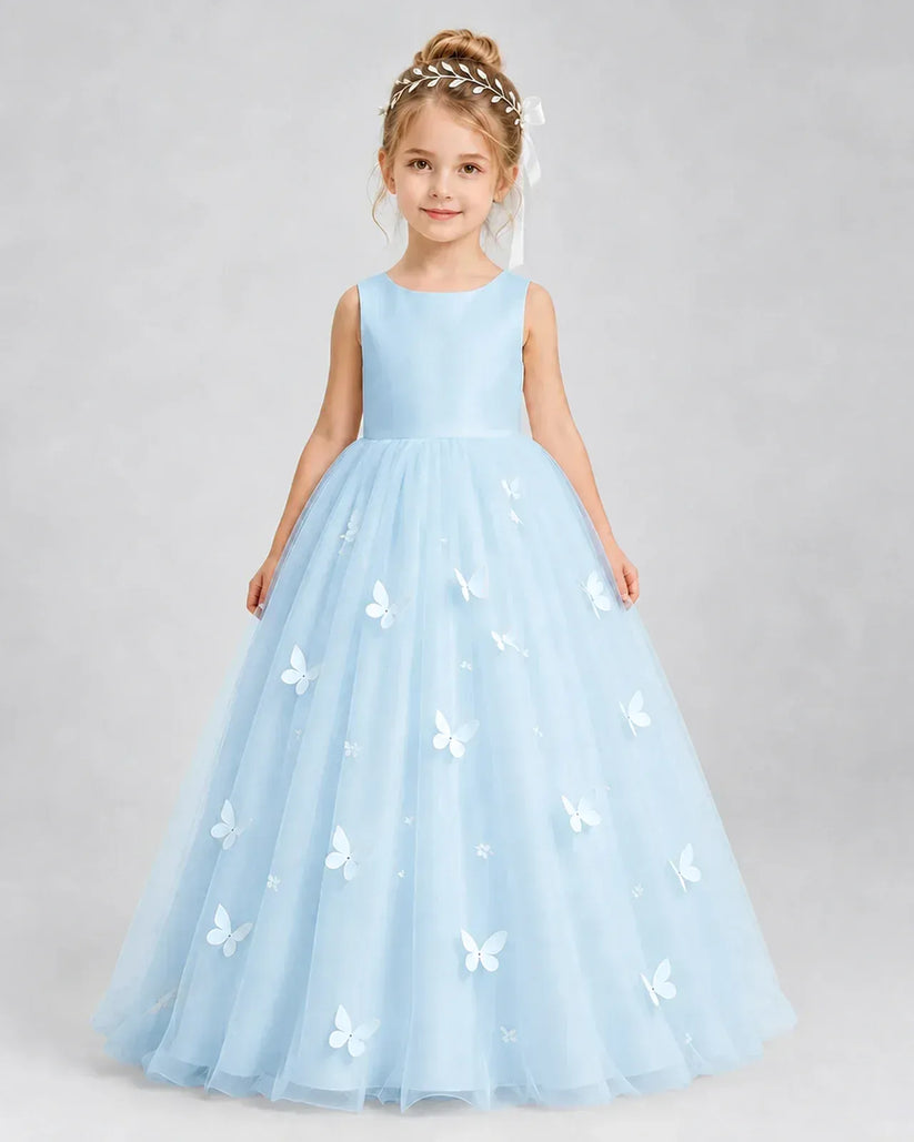 Baby Blue Tulle A-line Pageant Dress Front View