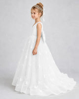 Ivory Tulle A-line Pageant Dress Side View