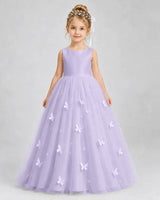 Lavender Tulle A-line Pageant Dress Front View