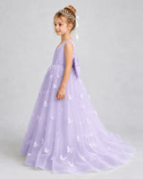 Lavender Tulle A-line Pageant Dress Side View