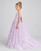 Lilac Tulle A-line Pageant Dress Side View