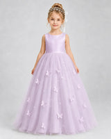 Lilac Tulle Ball Gown Pageant Dress Front View