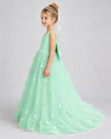 Mint Green Tulle A-line Pageant Dress Side View