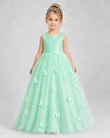 Mint Green Tulle A-line Pageant Dress Front View