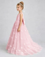 Pink Tulle A-line Pageant Dress Side View