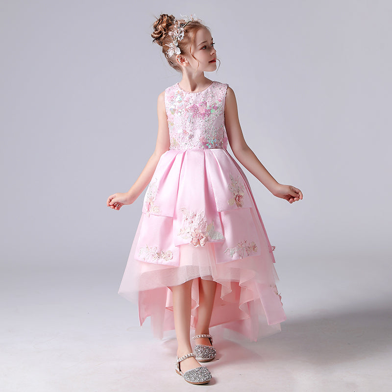 Crew Neck Junior Pageant Dresses Girls Sequin Birthday Party Dress Princess Flower Girl Dresses