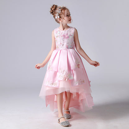 Crew Neck Junior Pageant Dresses Girls Sequin Birthday Party Dress Princess Flower Girl Dresses