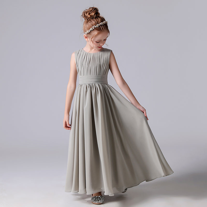 Junior Bridesmaid Dresses For Wedding Chiffon Flower Girl Dresses Formal Ball Gown Sleeveless