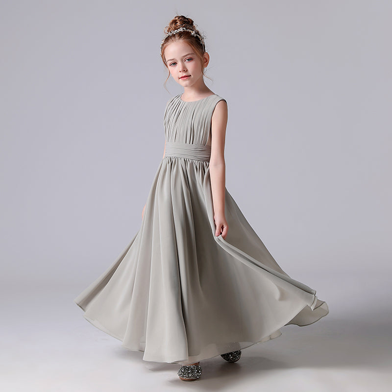 Junior Bridesmaid Dresses For Wedding Chiffon Flower Girl Dresses Formal Ball Gown Sleeveless