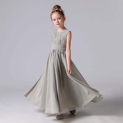 Junior Bridesmaid Dresses For Wedding Chiffon Flower Girl Dresses Formal Ball Gown Sleeveless