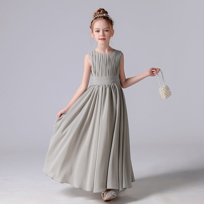 Junior Bridesmaid Dresses For Wedding Chiffon Flower Girl Dresses Formal Ball Gown Sleeveless