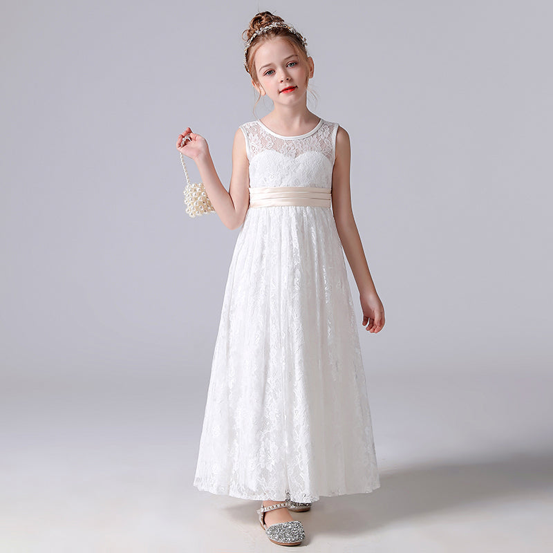 Dideyttawl Lace Flower Girl Dresses For Wedding Pagaent Ball Gown Girls Birthday Party Dress Sleeveless