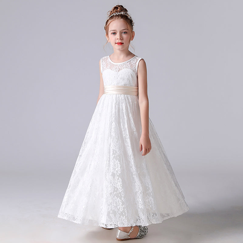 Dideyttawl Lace Flower Girl Dresses For Wedding Pagaent Ball Gown Girls Birthday Party Dress Sleeveless