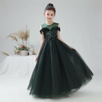 Off Shoulder Pageant Dresses For Teen Girls Sequins Long Evening Dress Flower Girls Dress Special Occasion dresses