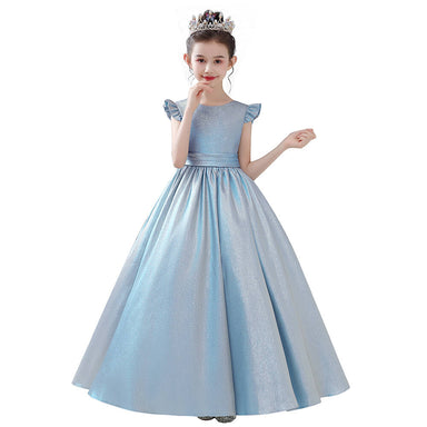 Dideyttawl Girls Princess Pageant Dresses Teens Birthday Party Ball Gown Shining Satin Prom Formal Dress, Dusty Blue / Customize Dideyttawl Girls Princess Pageant Dresses Teens Birthday Party Ball Gown Shining Satin Prom Formal Dress, Dusty Blue / Customize