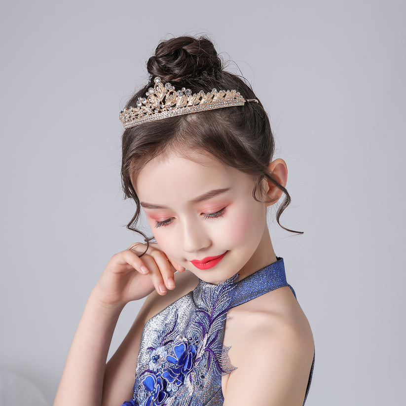 Gold Crystal Hair Accessories Front View