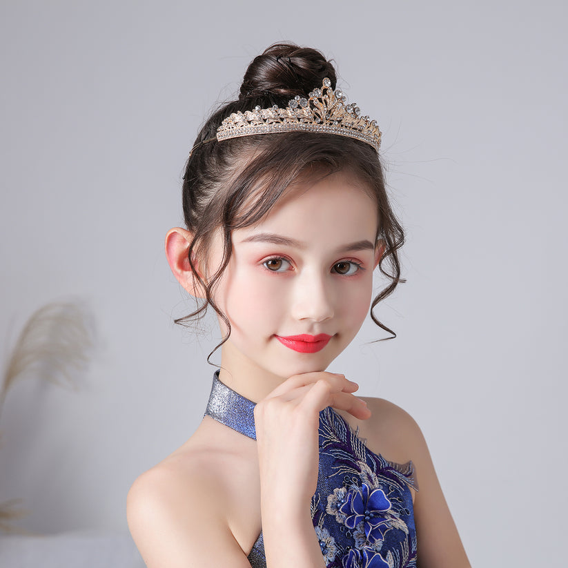 Gold Crystal Hair Accessories Front View