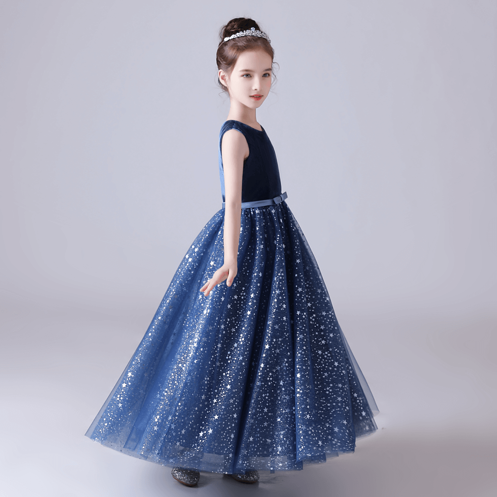 Girls Birthday Party Dresses Sequin Formal Dresses For Little Girls, Navy / Customize Girls Birthday Party Dresses Sequin Formal Dresses For Little Girls, Navy / Customize