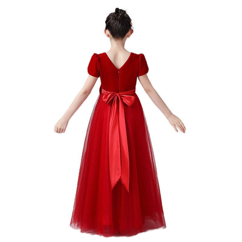 Dideyttawl Girls Christmas Dress Junior Formal Dresses For Special Occasion Elegant V-Neck Party Dress Red Velvet Ball Gown Puff Sleeves, Christmas Dideyttawl Girls Christmas Dress Junior Formal Dresses For Special Occasion Elegant V-Neck Party Dress Red Velvet Ball Gown Puff Sleeves, Christmas