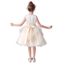 Champagne Flower Girl Dress Junior Bridesmaid Dresses For Wedding Princess Tulle Party Dresses Sleeveless