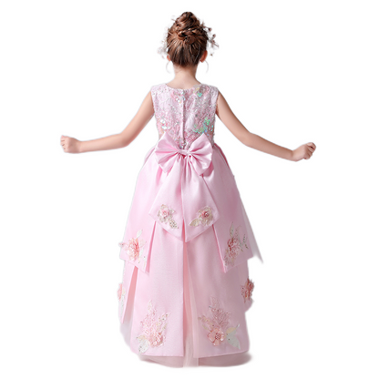 Crew Neck Junior Pageant Dresses Girls Sequin Birthday Party Dress Princess Flower Girl Dresses
