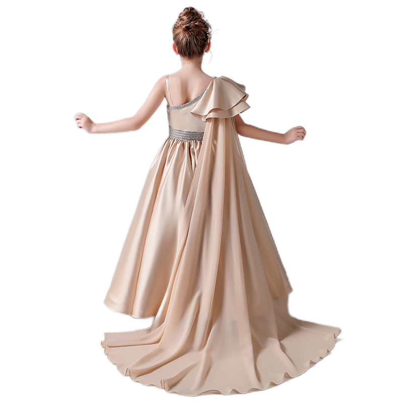 Girls Champagne Special Occasion Dresses Formal Dress For Teens Brithday Princess Dresses Full Lengh