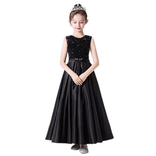 Dideyttawl Satin Sequins Formal Dresses For Girls Special Occasion Dresses Elegant Birthday Party Dress