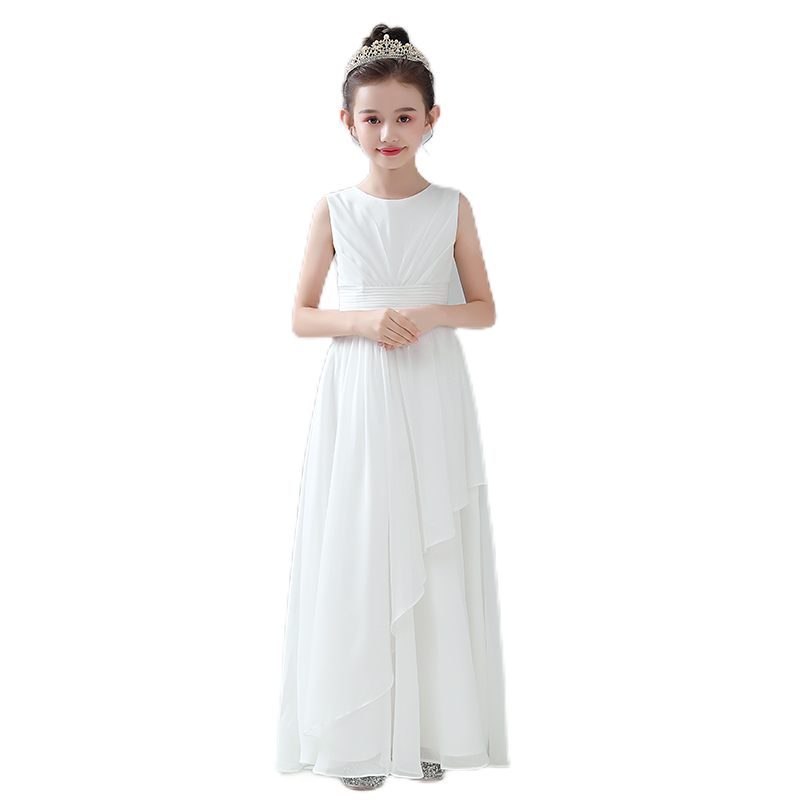 Dideyttawl Chiffon Junior Bridesmaid  Dress Girls Formal Gown for Girls