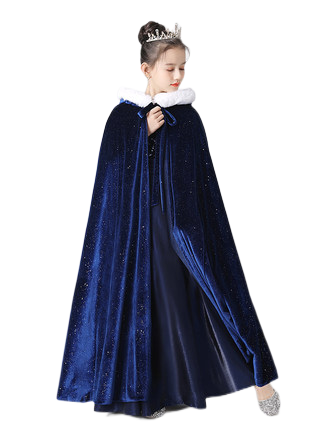 little Girl Dress Cape Princess Style Coat Floor Length