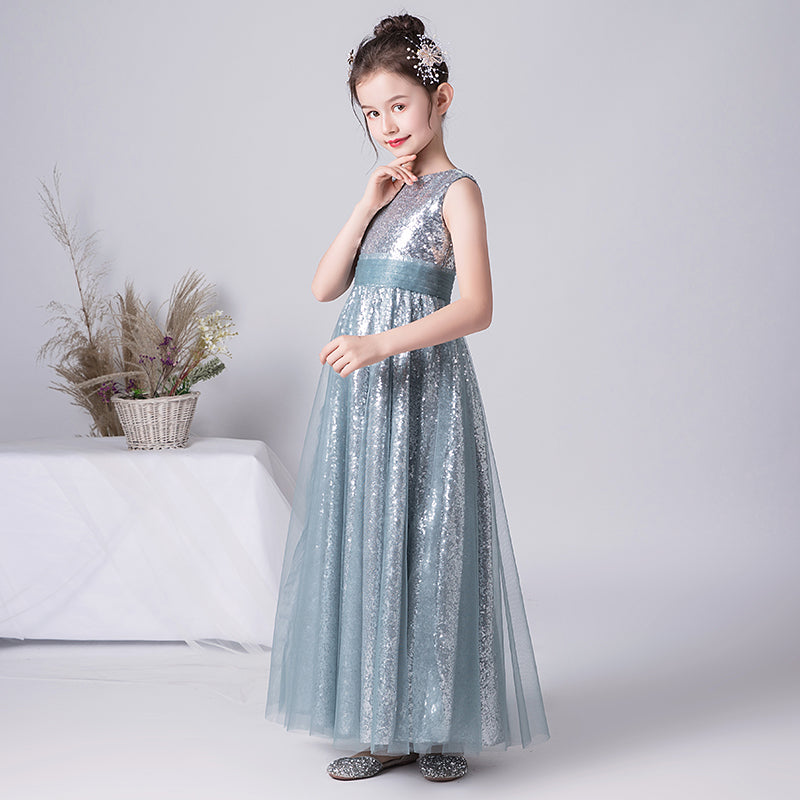 Girls Brithday Party Dresses Sequin Evening Ball Gown For Teens Tulle Princess Birthday Dress Floor Length