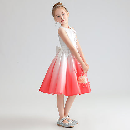 Round Neck Homecoming Dresses For Girls Teens Party Dress Satin Flower Girl Dresses Sleeveless