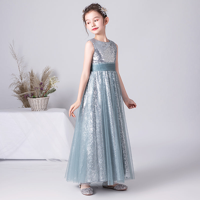 Girls Brithday Party Dresses Sequin Evening Ball Gown For Teens Tulle Princess Birthday Dress Floor Length
