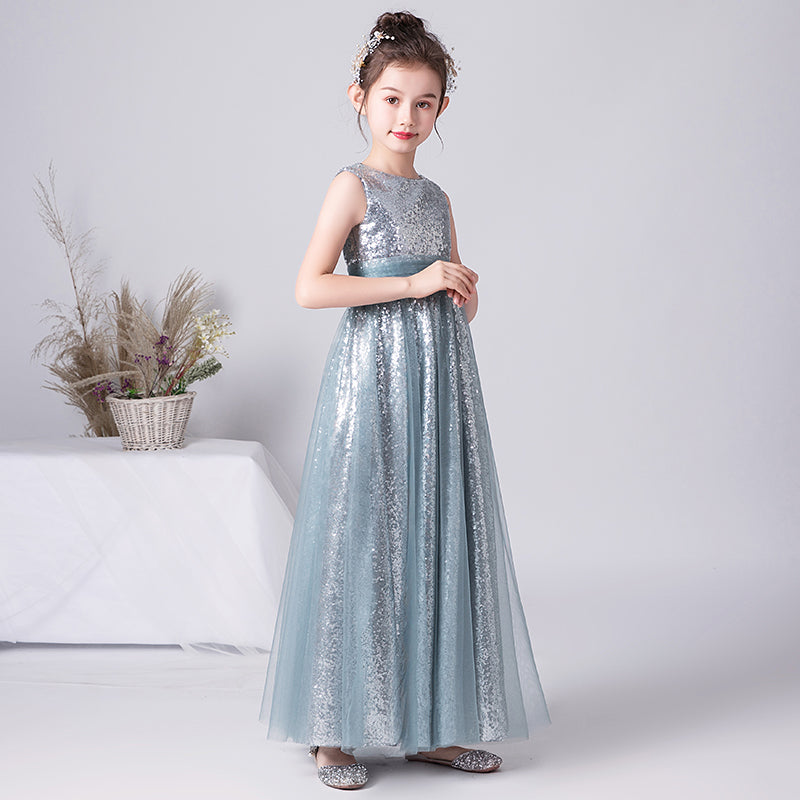 Girls Brithday Party Dresses Sequin Evening Ball Gown For Teens Tulle Princess Birthday Dress Floor Length
