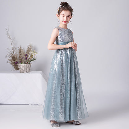 Girls Brithday Party Dresses Sequin Evening Ball Gown For Teens Tulle Princess Birthday Dress Floor Length