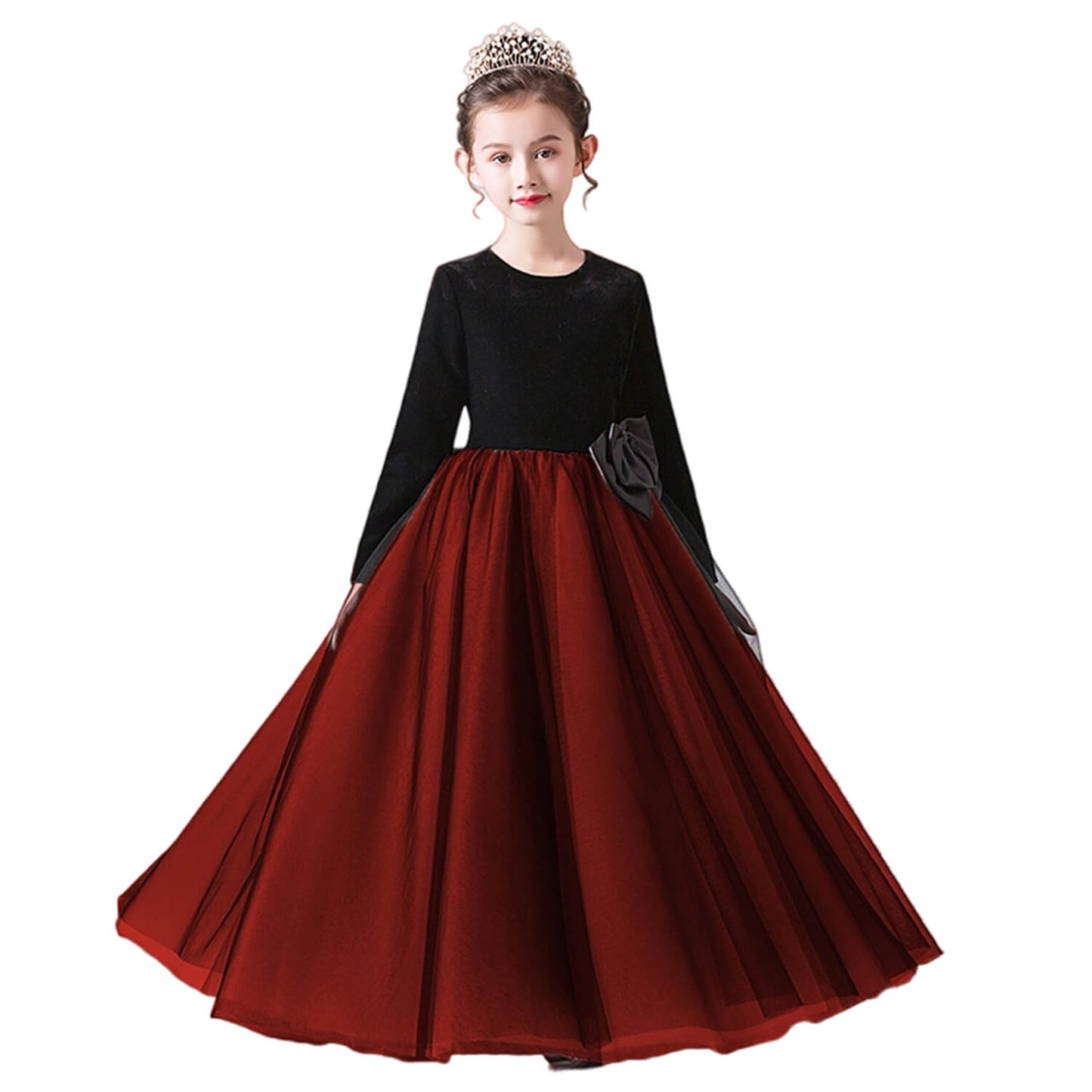 Girls Dark Green Pageant Dress Velevt dresses for special occasions Floor Length Formal Teen Girl Gown
