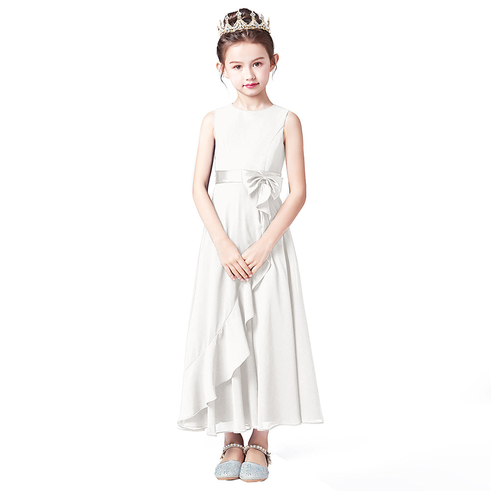 Little GirlS Long Juniors Bridesmaid Dress Wedding Flower Girls Formal Party Pageant Dresses Chiffon Sleeveless Maxi Dress