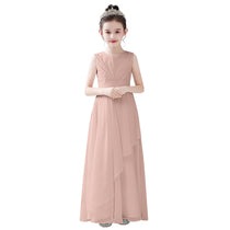 Dideyttawl Chiffon Junior Bridesmaid  Dress Girls Formal Gown for Girls