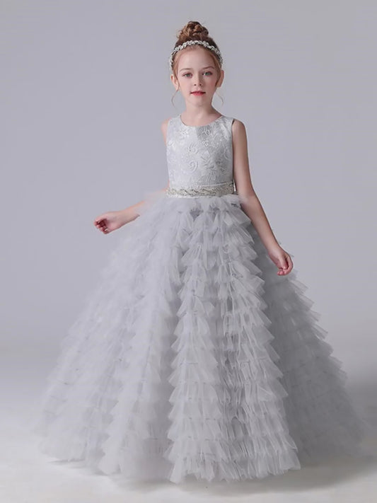 First Communion Dresses For Girls Princess Birthday Party Gown Floor Length Long Sleeves Flower Girls Dress