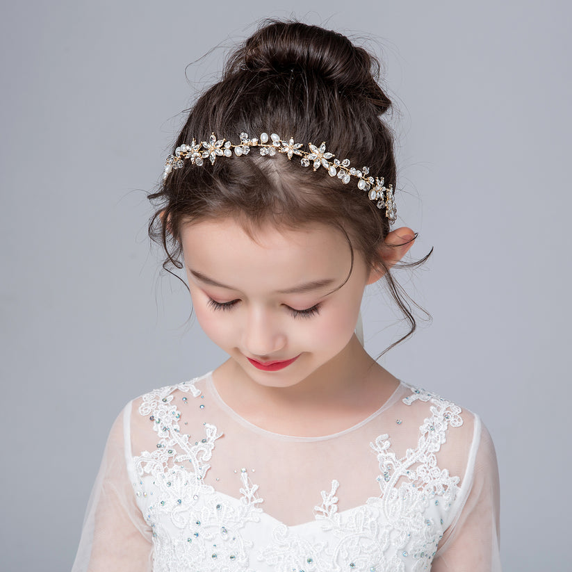 Gold Crystal Hair Accessories Front View
