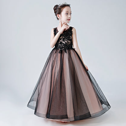 Junior Beaded Special Occasion Dresses V-Neck Princess Party Dress For Girls Tulle Ball Gown
