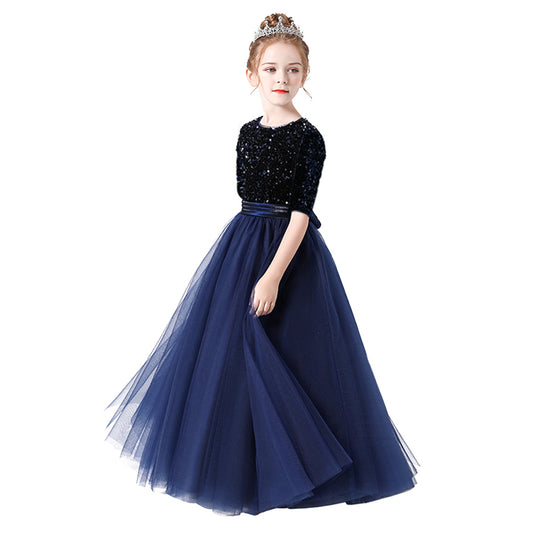 Dideyttawl Tulle Flower Girl Dresses Sequins  Girls Birthday Party Gown 646M