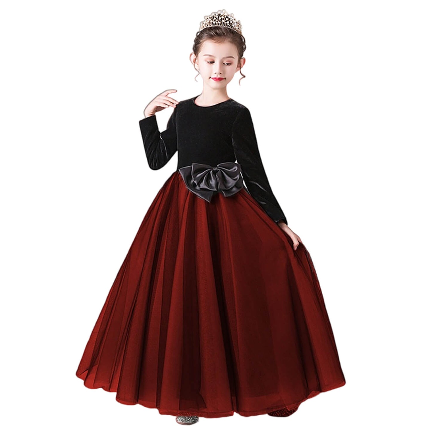 Girls Dark Green Pageant Dress Velevt dresses for special occasions Floor Length Formal Teen Girl Gown