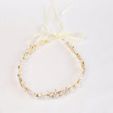 Gold Pearl Crystal Hair Accessories Front View