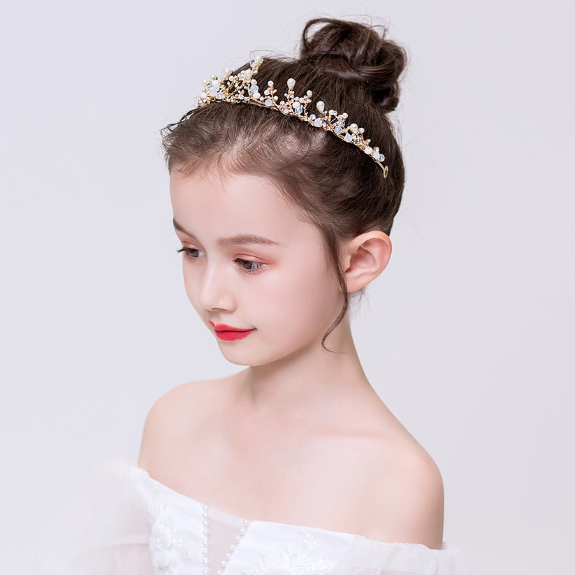 Gold Pearl Hair Accessories Side View