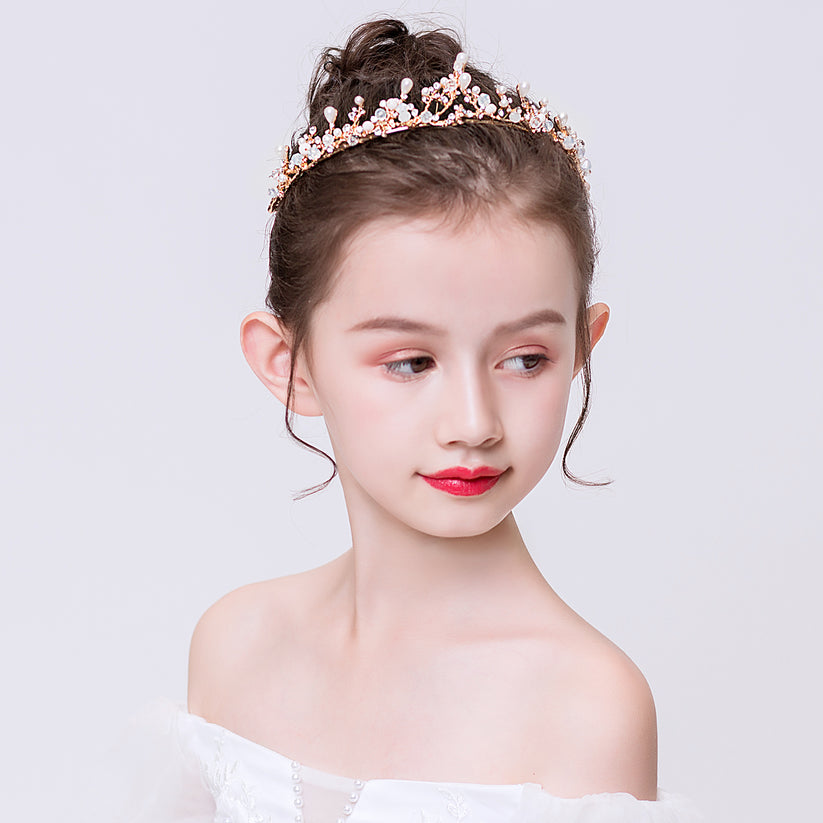 Gold Pearl Hair Accessories Side View