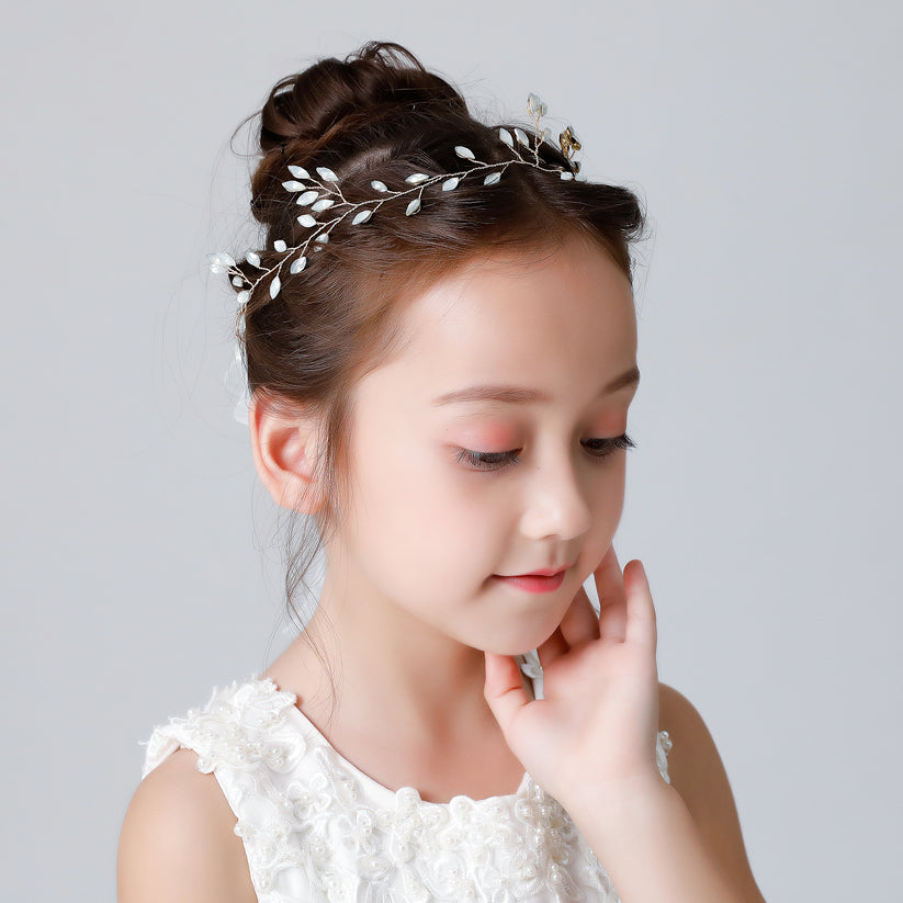 White Crystal Hair Accessories Side View
