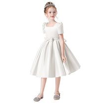Dideyttawl Satin Flower Girl Dress Short Brithday Party Dress for Girls 650