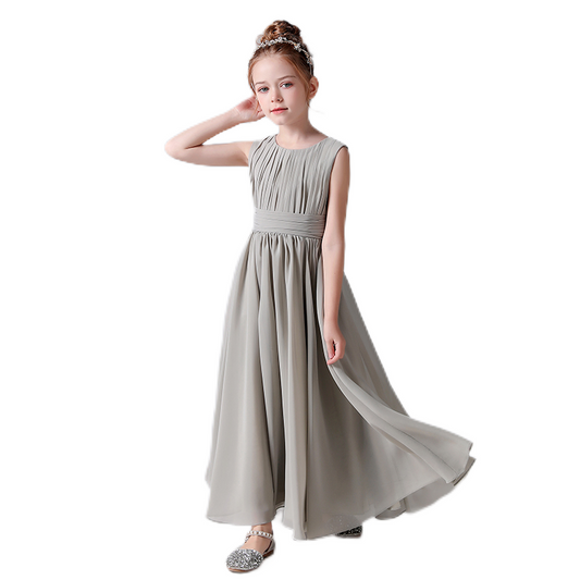 Junior Bridesmaid Dresses For Wedding Chiffon Flower Girl Dresses Formal Ball Gown Sleeveless