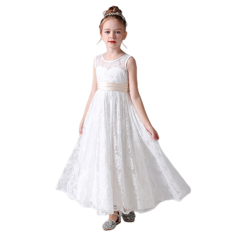 Flower Girl Dresses For Wedding Lace Pagaent Ball Gown Girls Birthday Party Dress Sleeveless